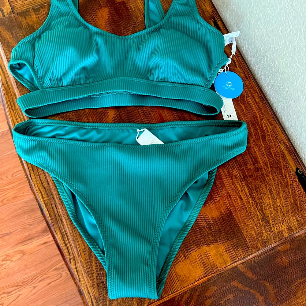 Cupshe Teal Bikini Size Medium